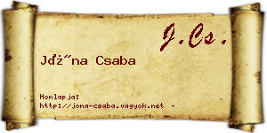 Jóna Csaba névjegykártya