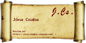 Jóna Csaba névjegykártya