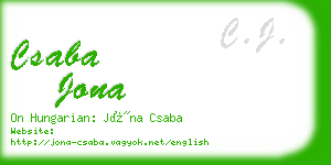 csaba jona business card